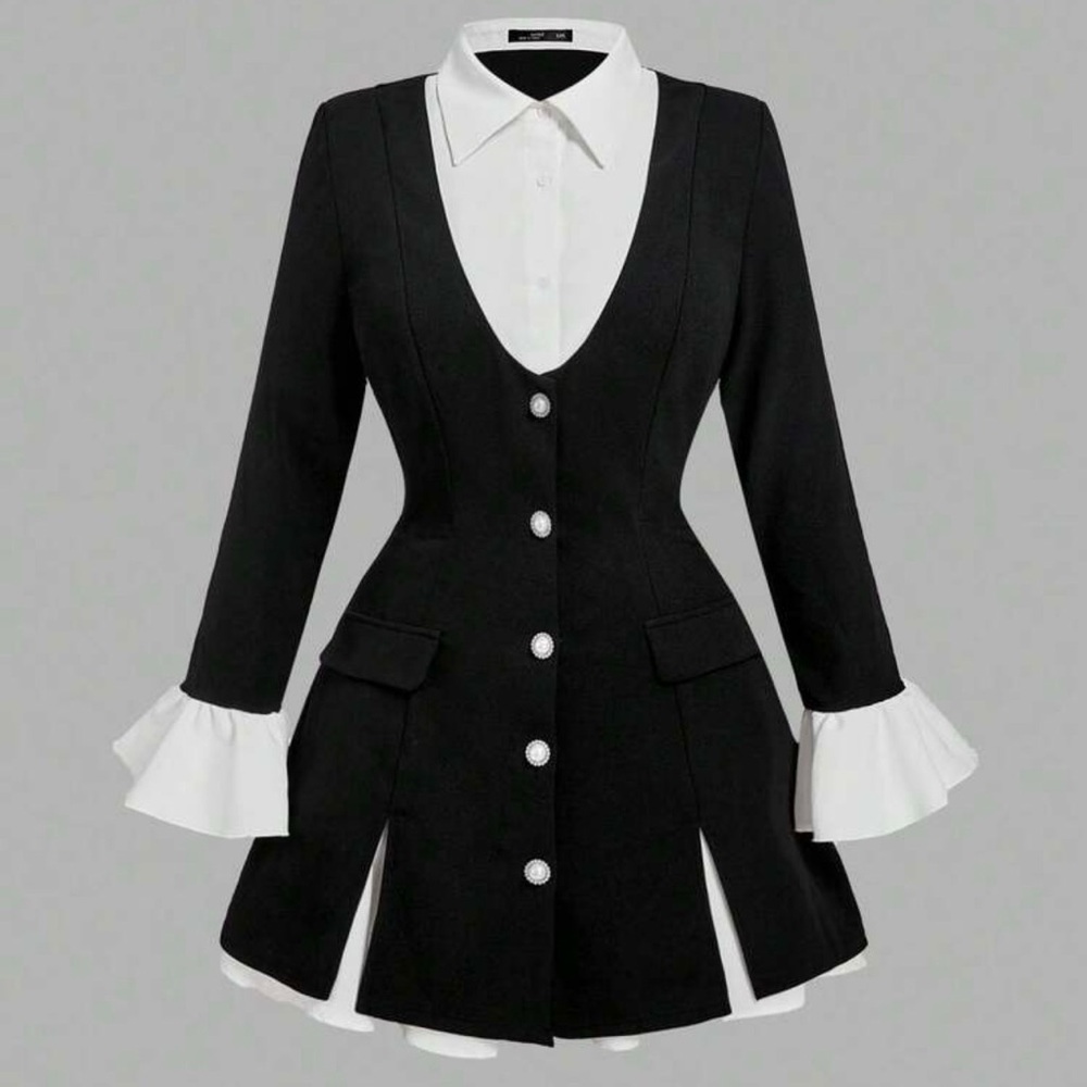Black and White Blazer Dress - Picture 1 of 2